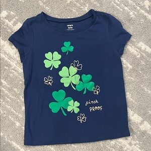Carter's Blue Tee with Green Clovers